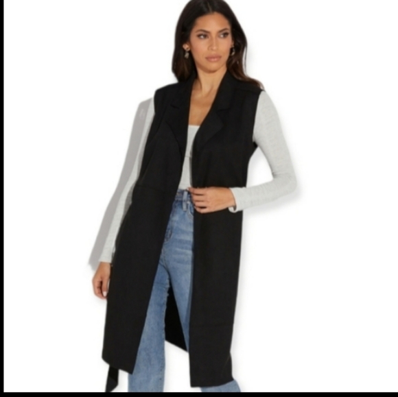 Zara Faux Suede Long Vest! Size S - Picture 12 of 12